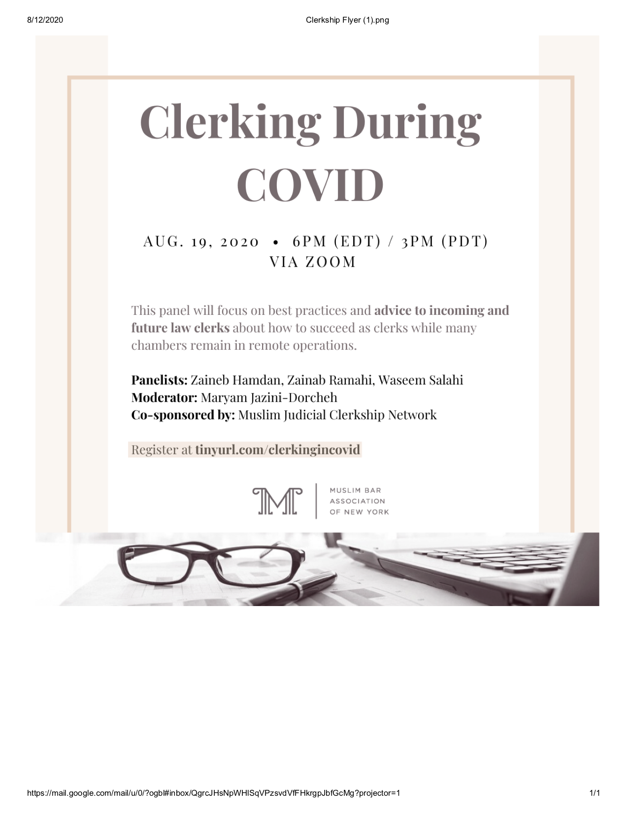 clerking during covid flyer 8.12.20 0